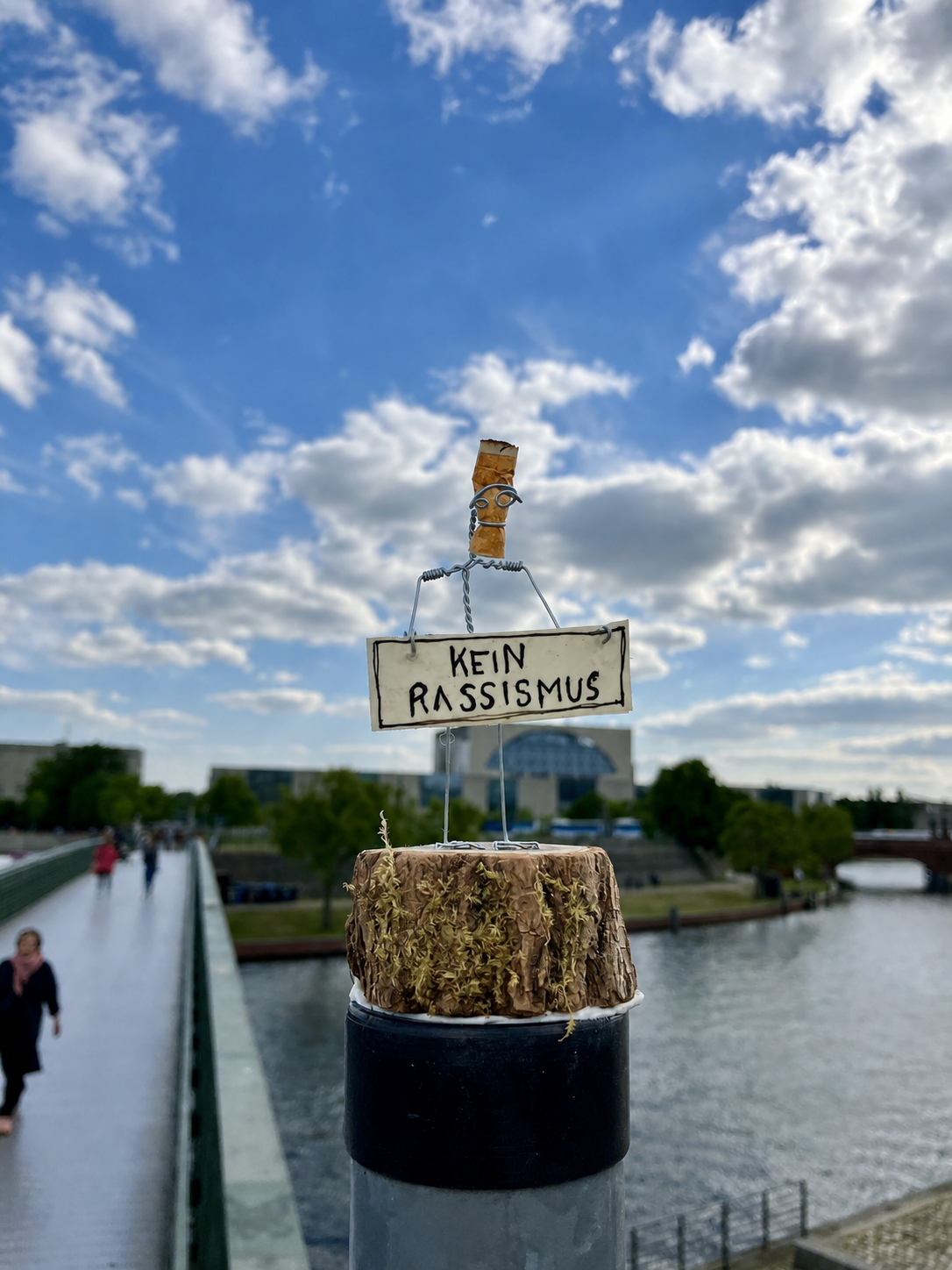 Peaceful Demonstrator sculpture in public space